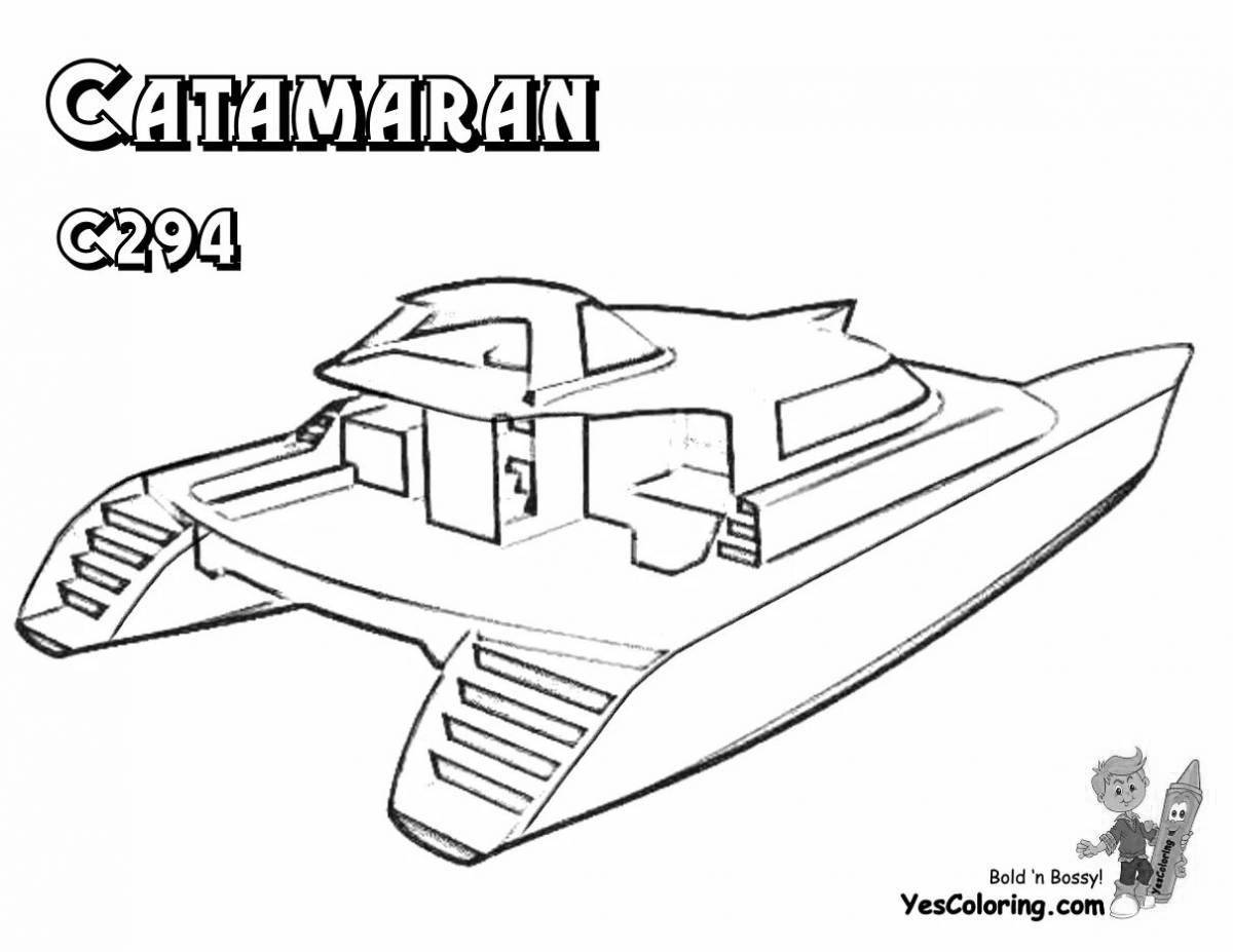Dynamic watercraft coloring page