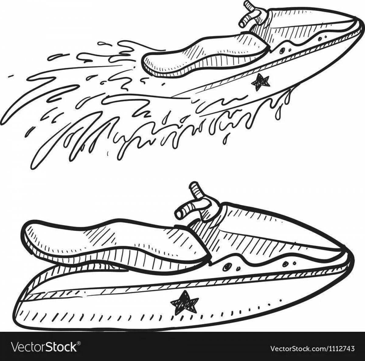 Photo Coloring page funny jet ski