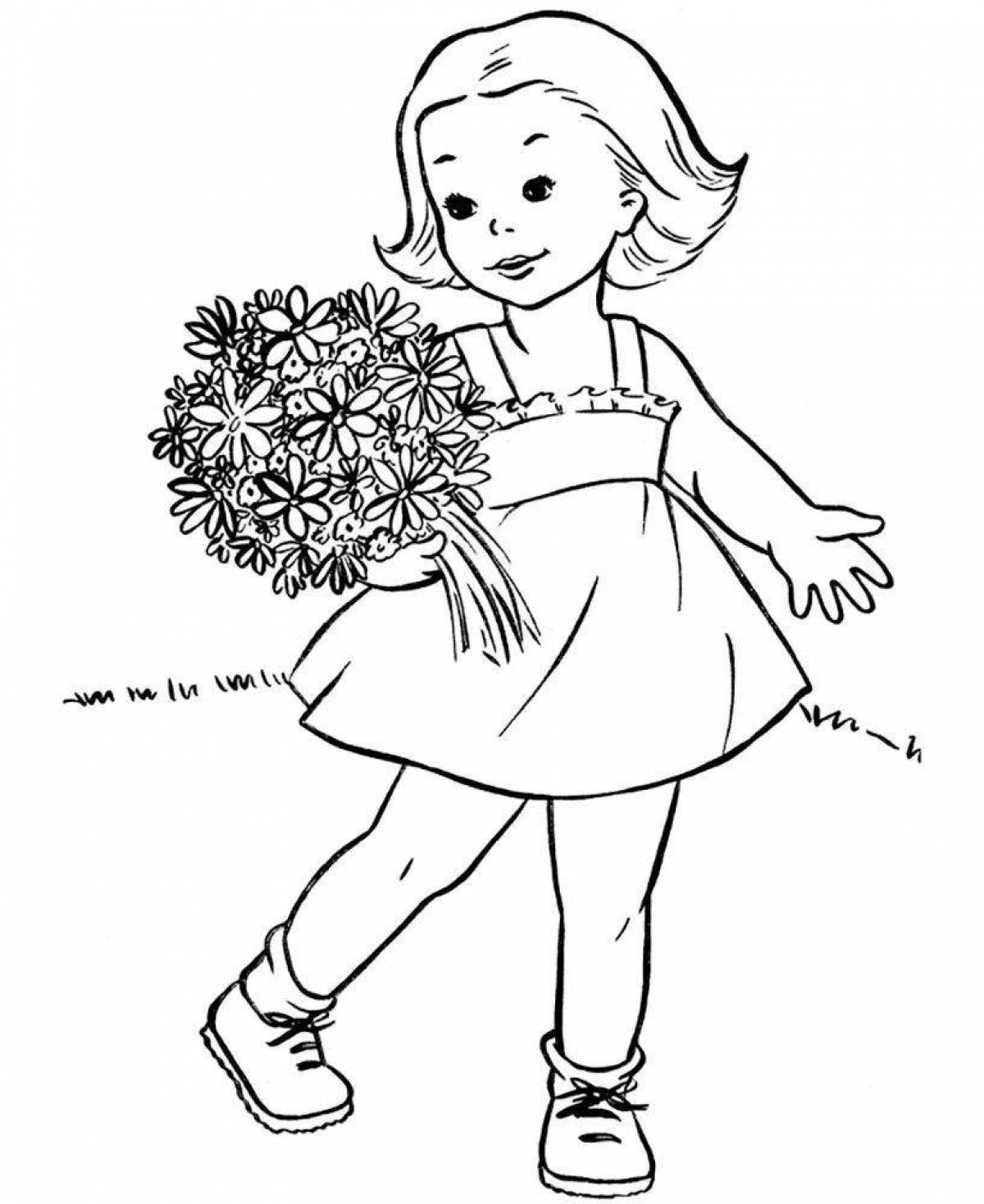 Daughter's animated coloring page