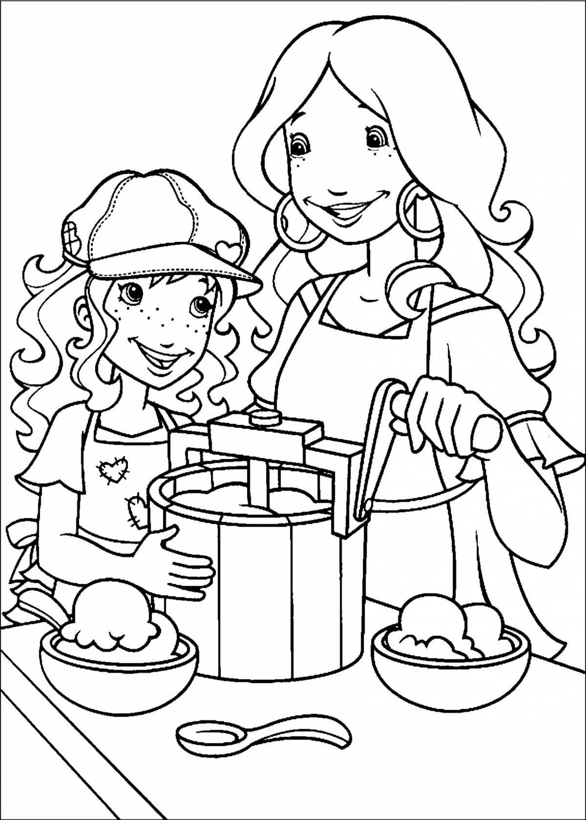 Exciting daughter coloring page