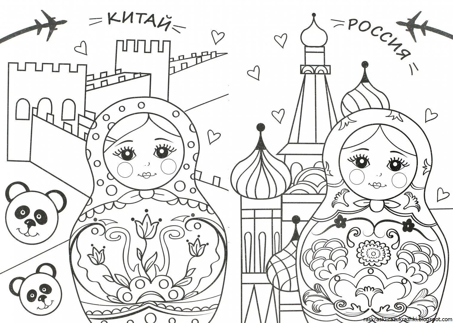 Charming rus coloring page