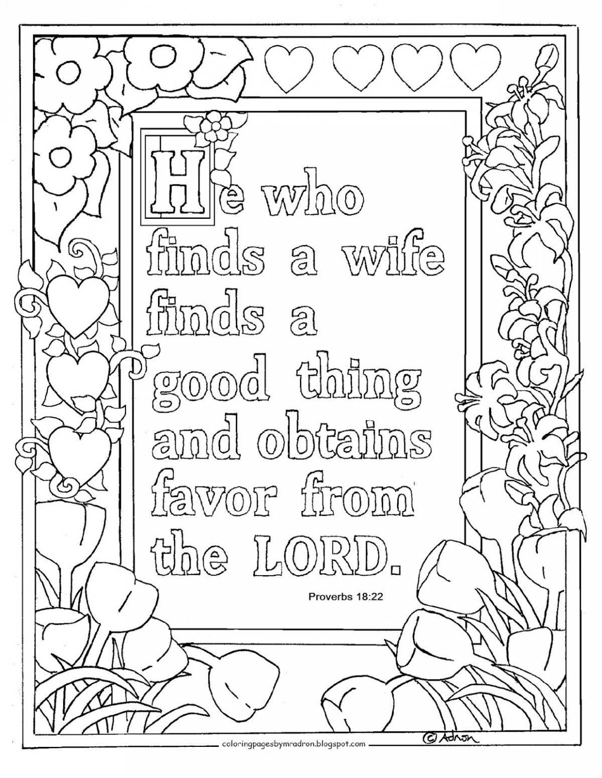 Coloring book inspirational proverbs