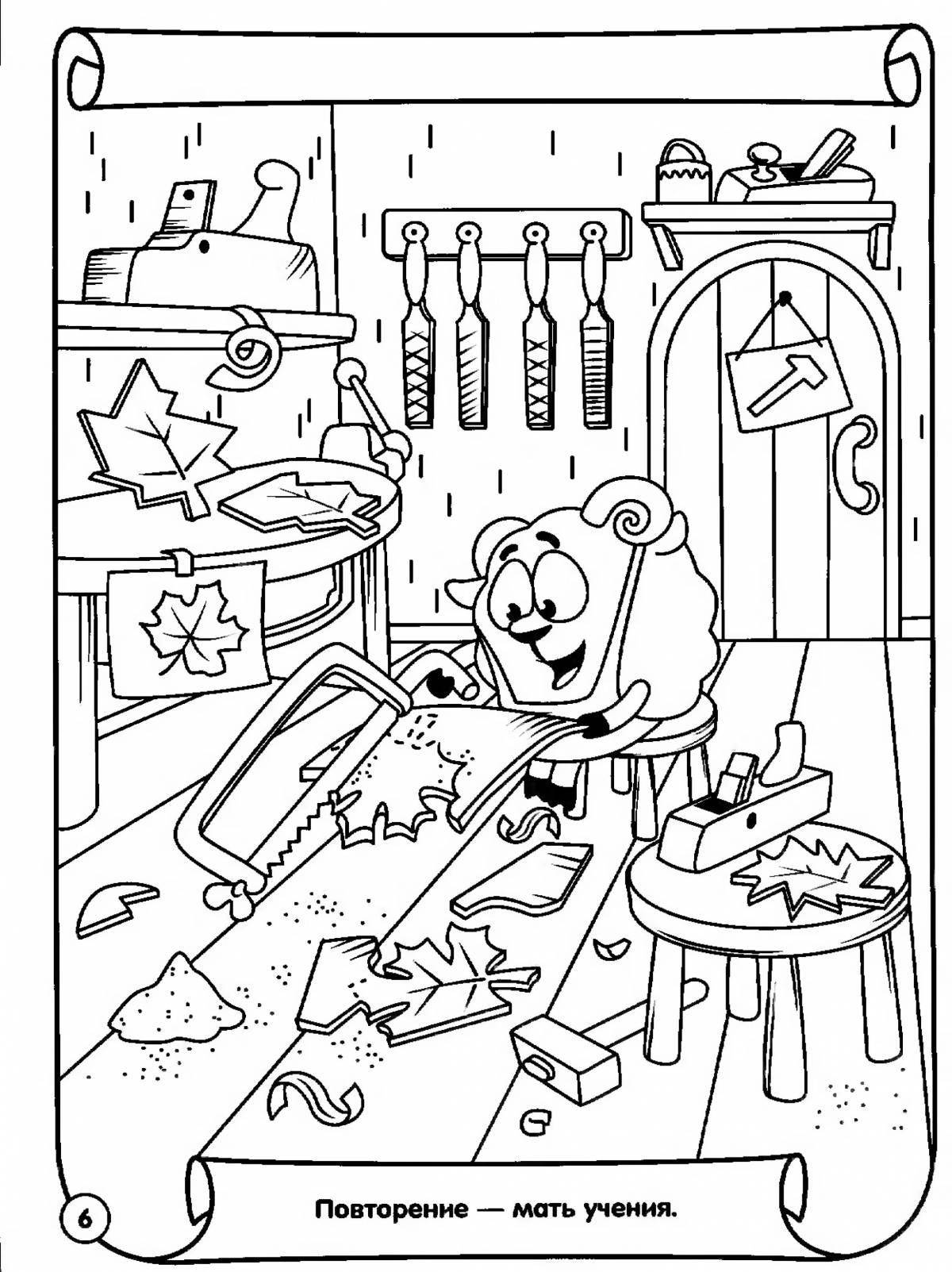 Coloring book intriguing proverbs