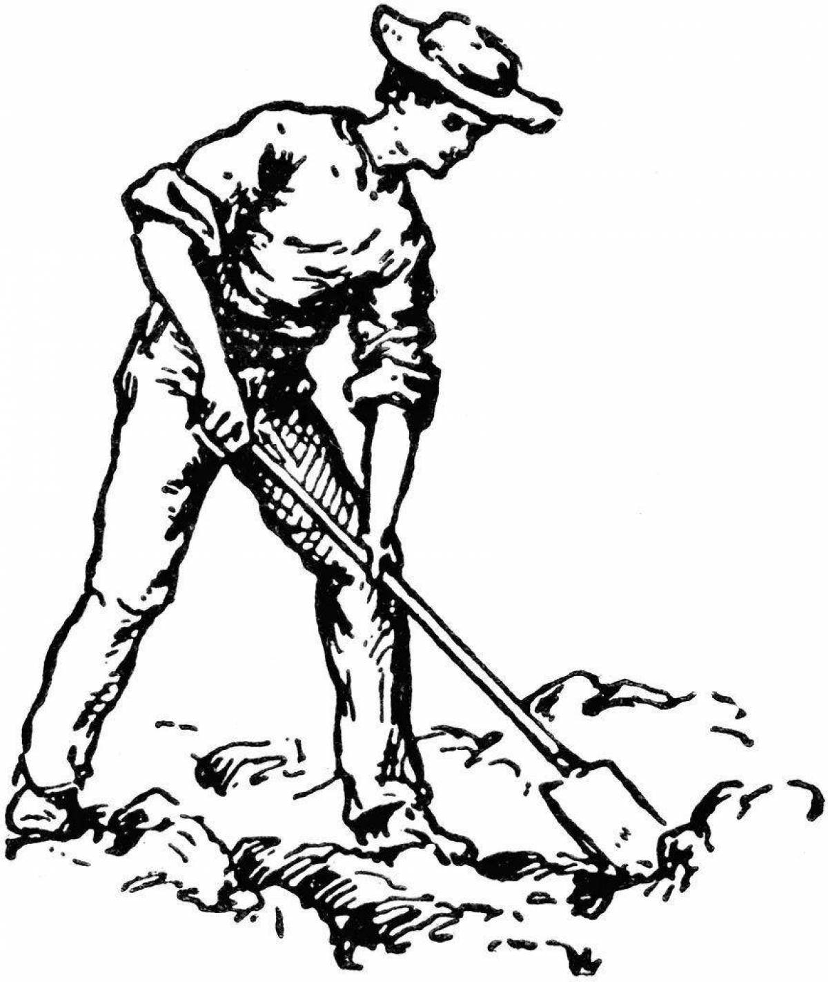Сценка землекоп. Человек копает. Человек копает землю. Копать землю. Человек копает лопатой.