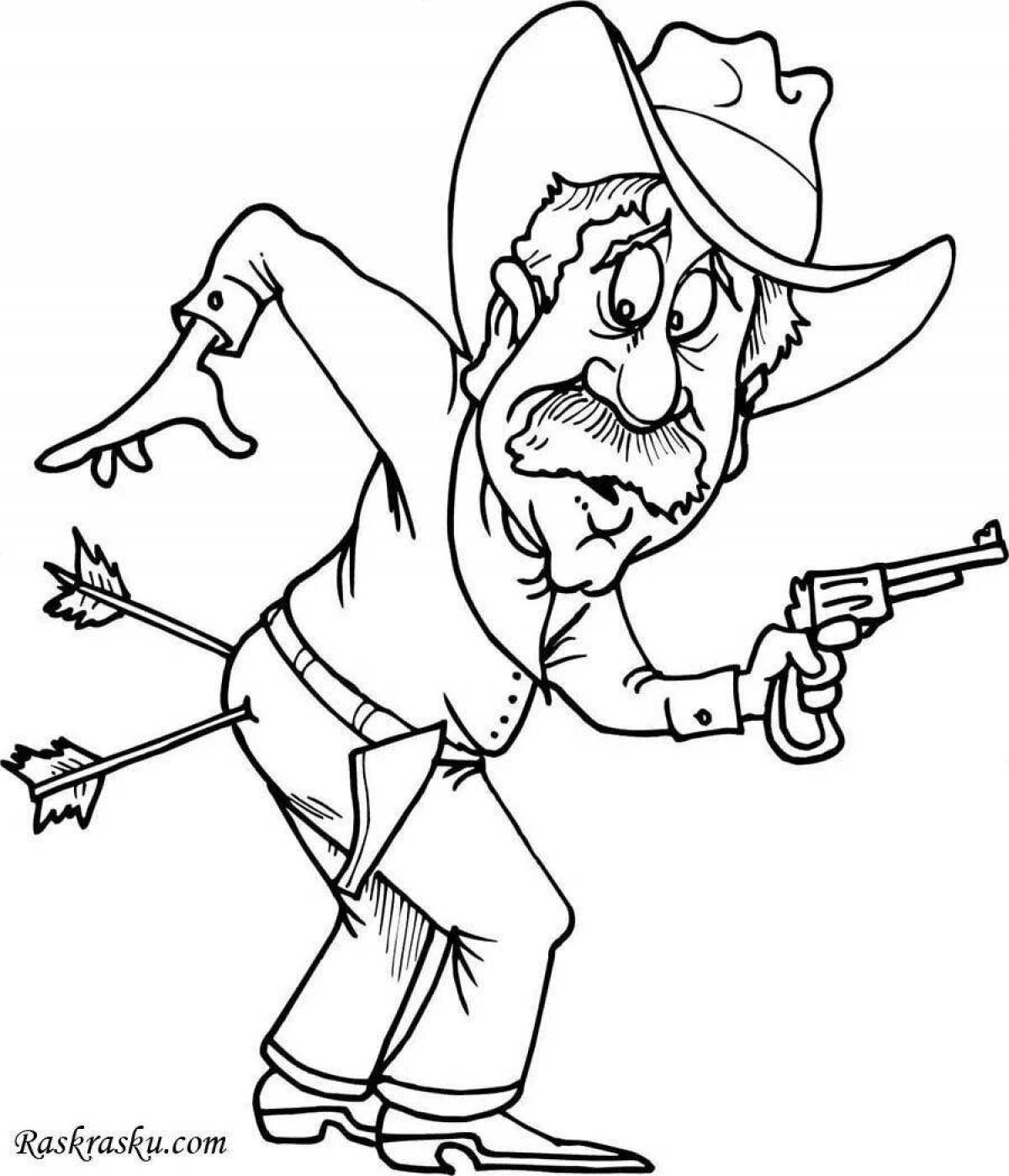 Playful robbers coloring page
