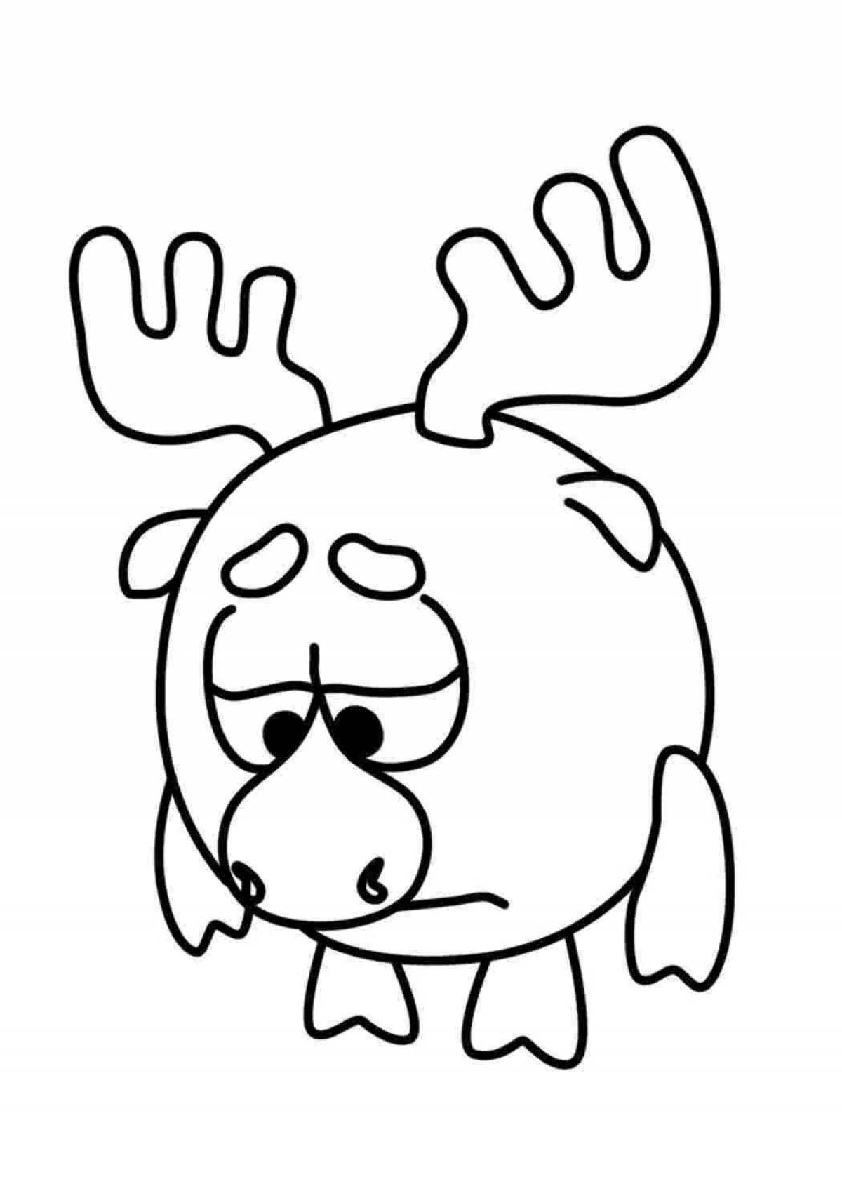 Awesome moose coloring page