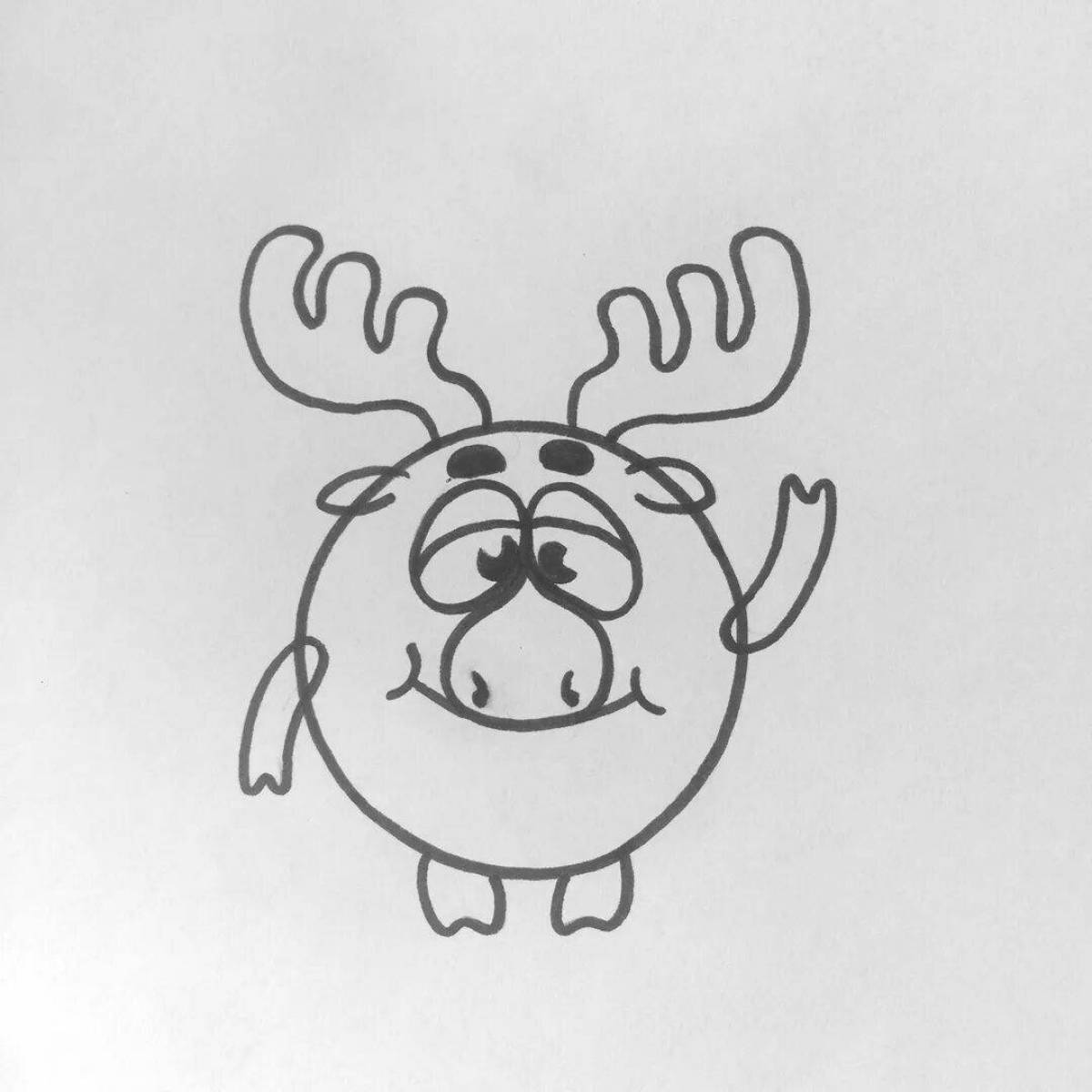 Coloring page jubilant elk