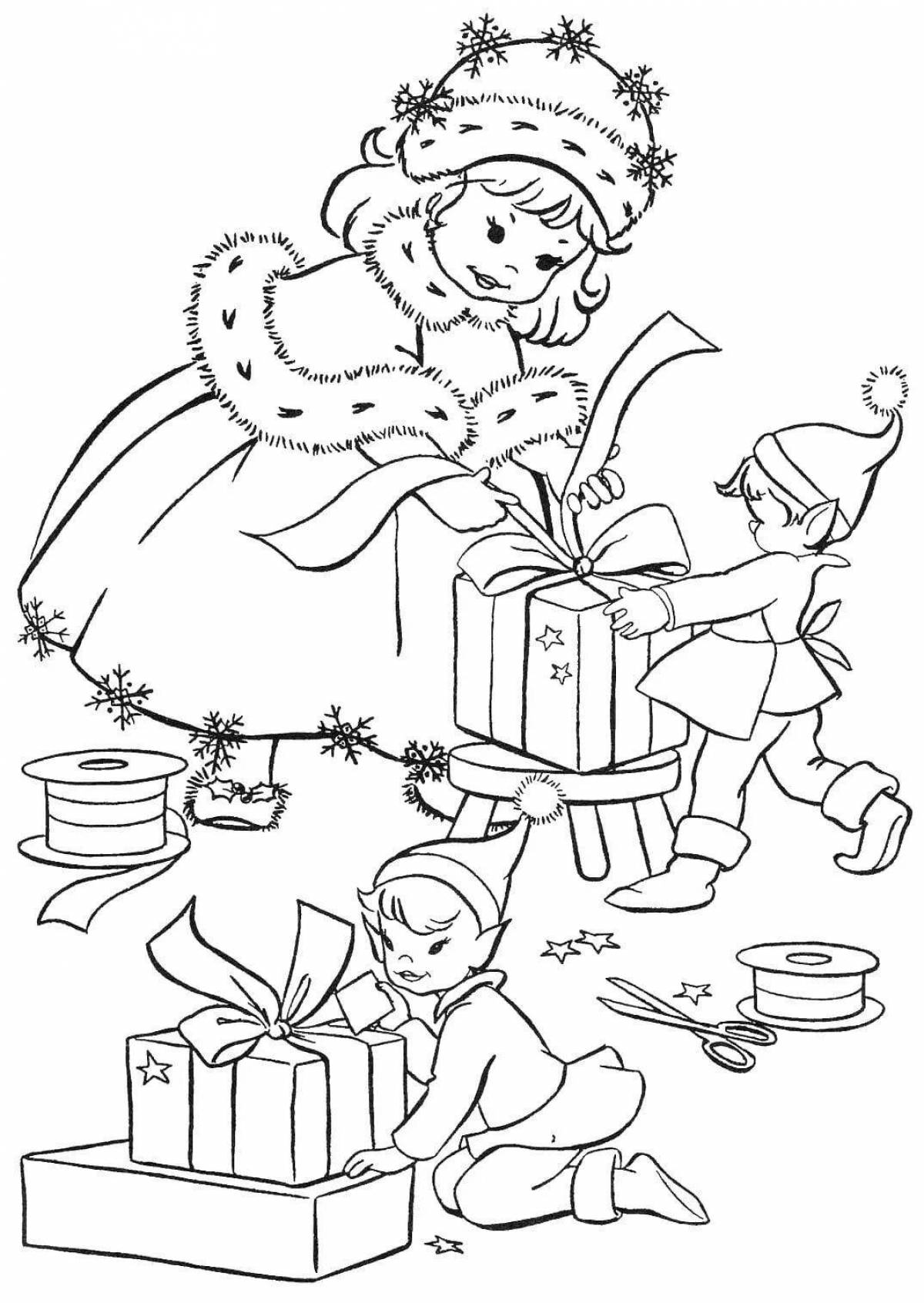 Gorgeous christmas eve coloring page
