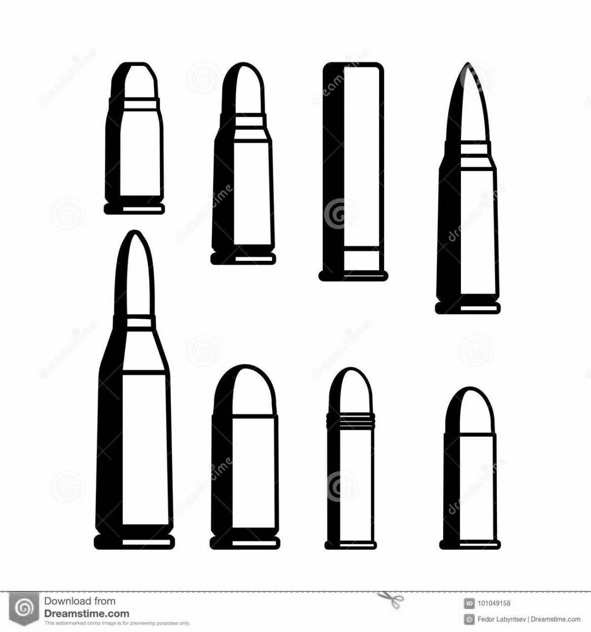 Красочная страница раскраски пули