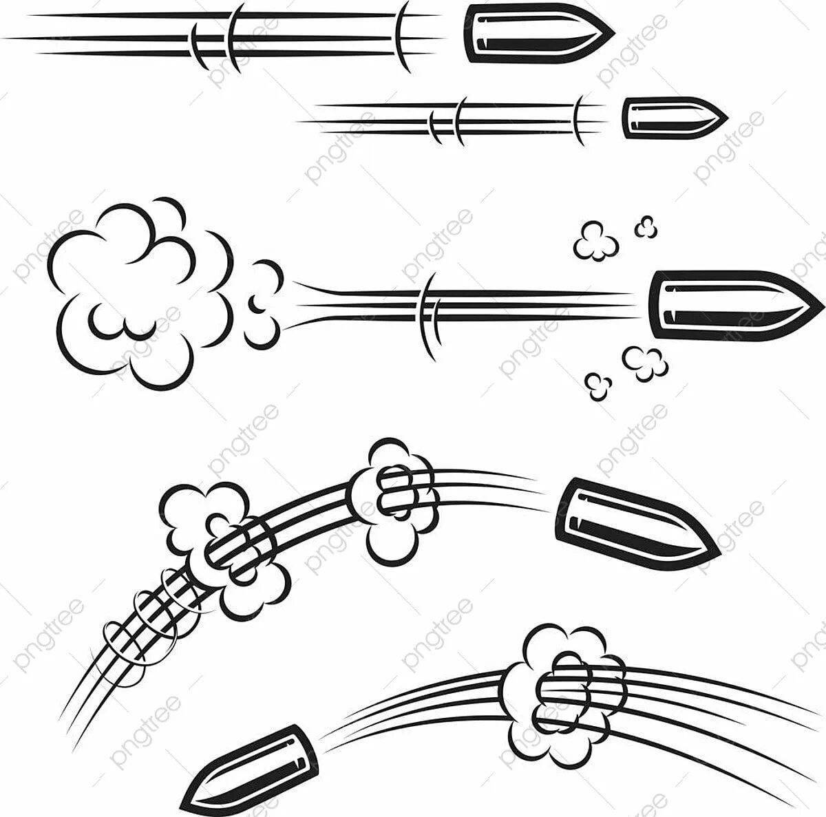 Glowing bullet coloring page