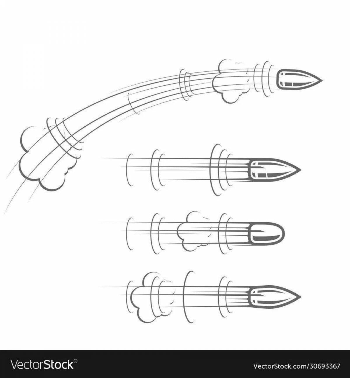 Intriguing bullet coloring page