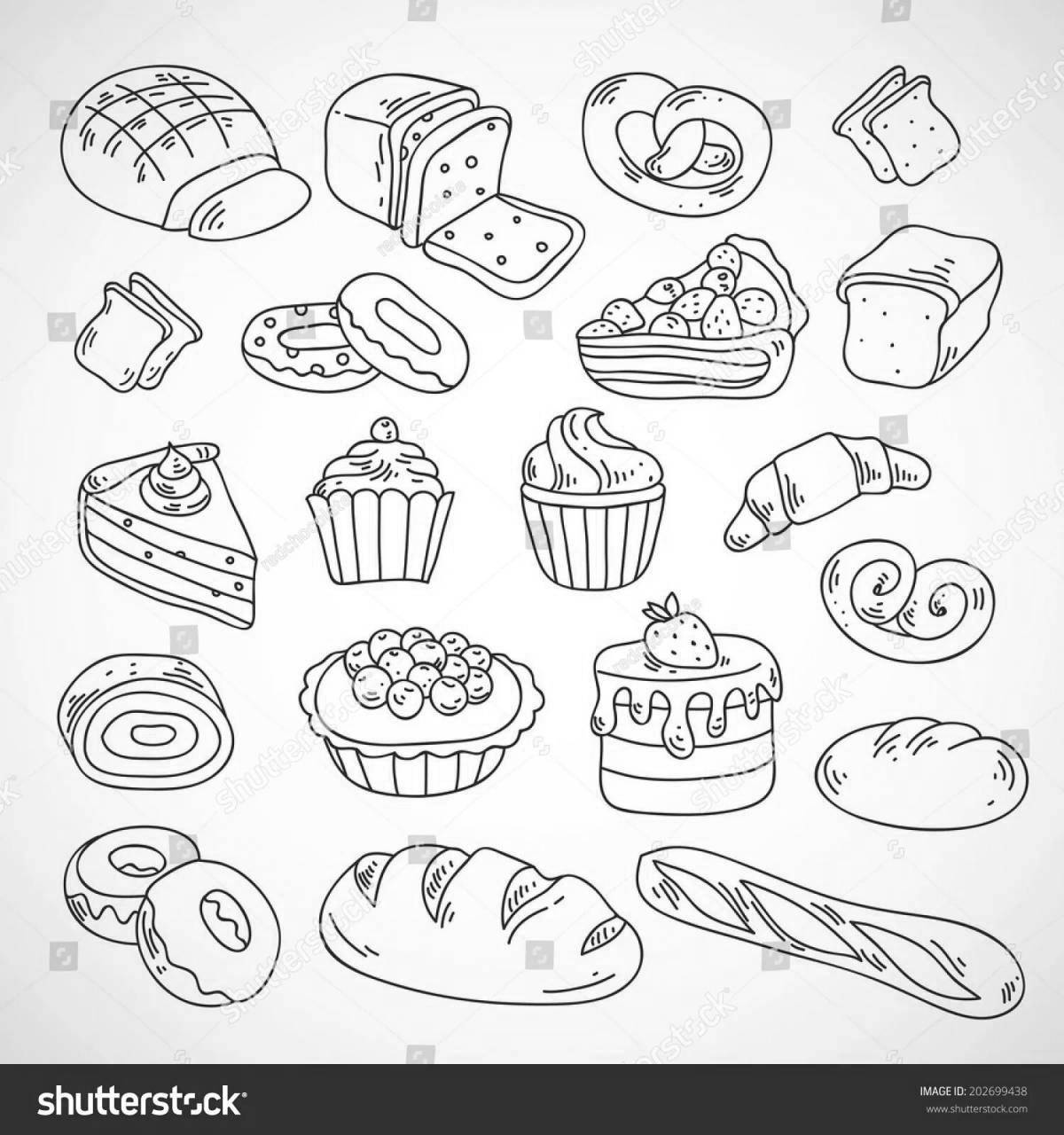 Delicious pastry coloring page