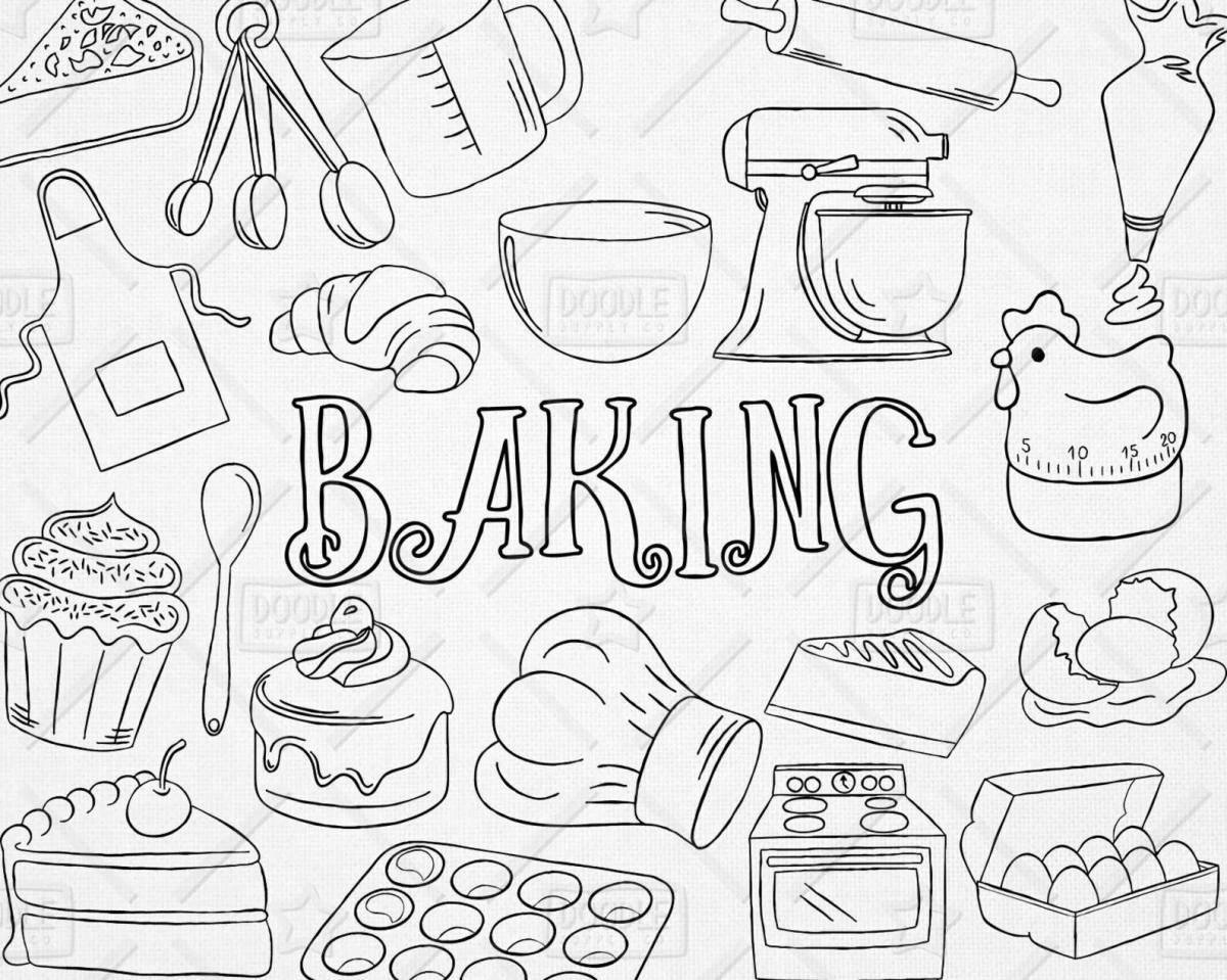 Coloring appetizing bakery