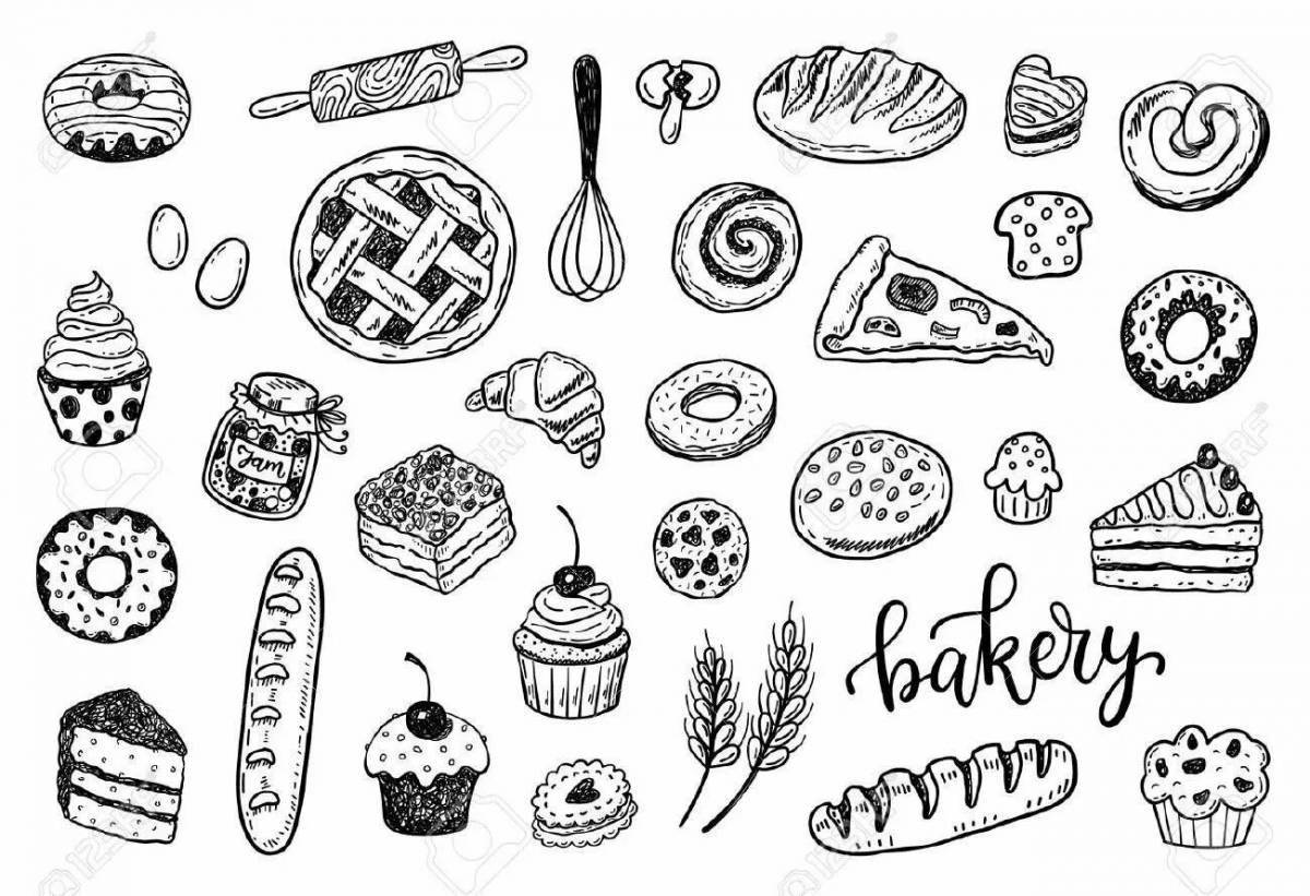 Charming bakery coloring book