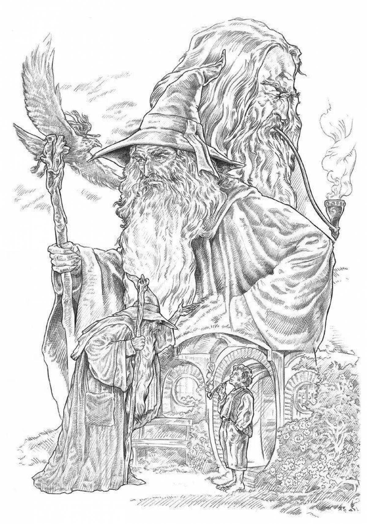 Photo Tolkien's joyful coloring page