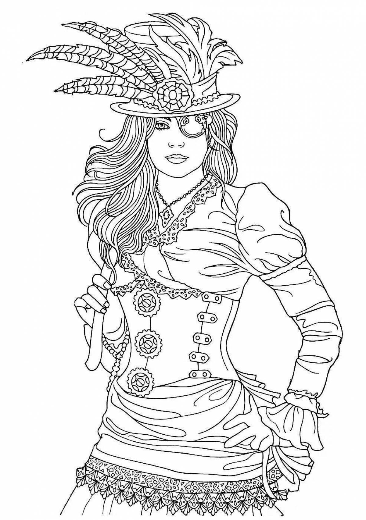 Креативная раскраска в стиле стимпанк