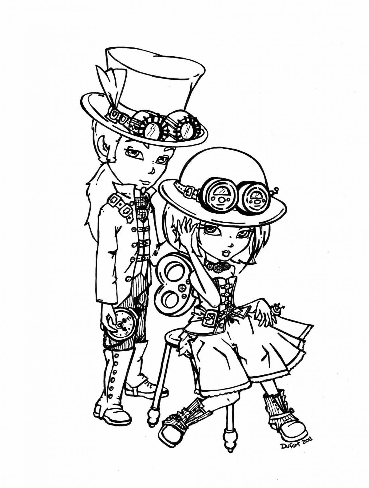 Steampunk inspirational coloring book