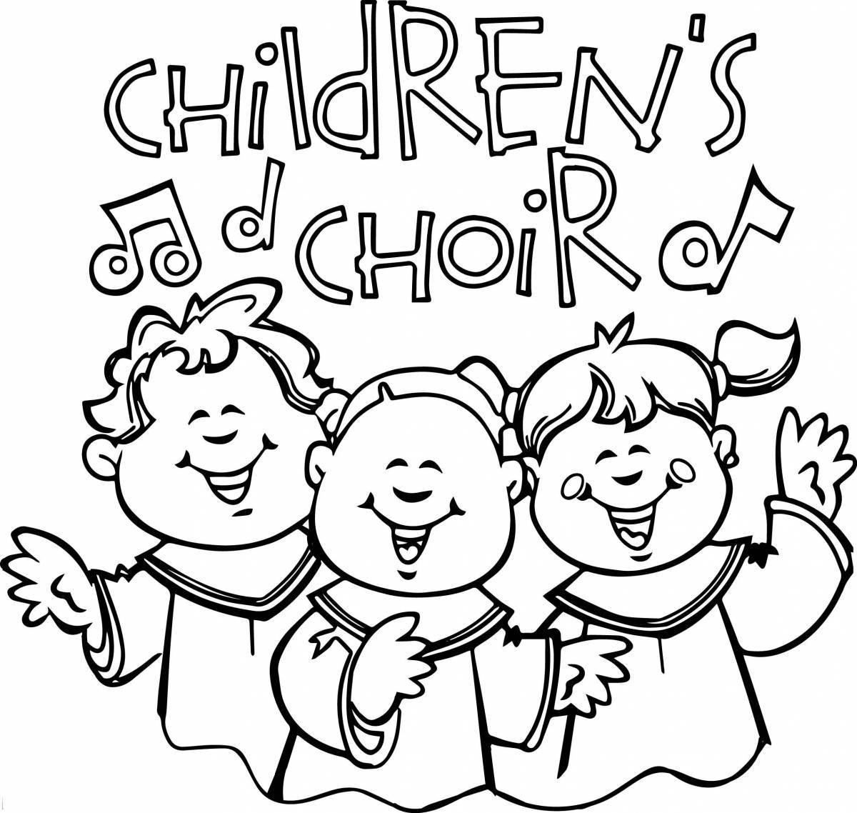 Radiant coloring page choir