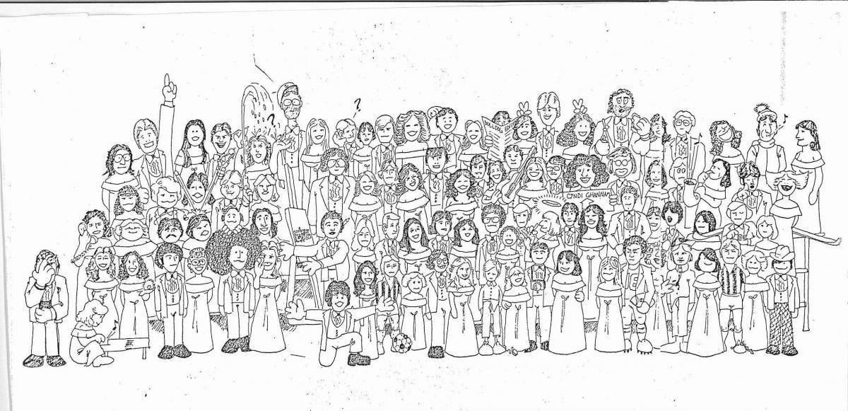 Serene coloring page choir