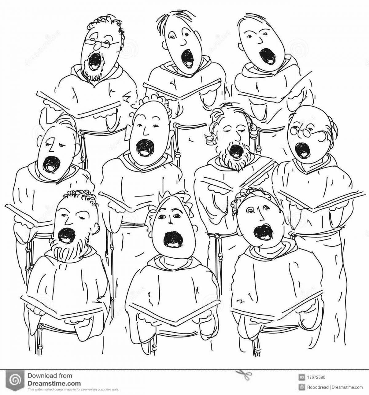 Blissful choir coloring pages