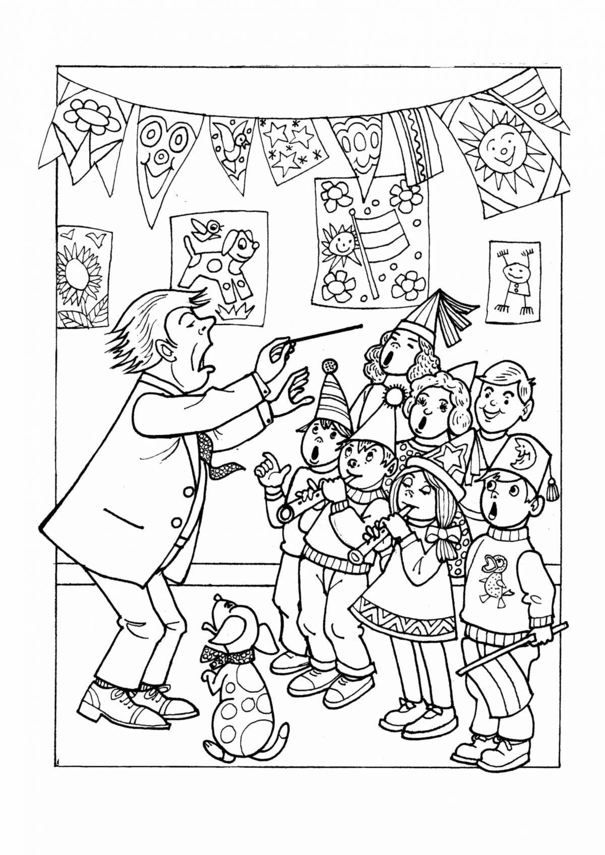 Chorus of glowing coloring pages