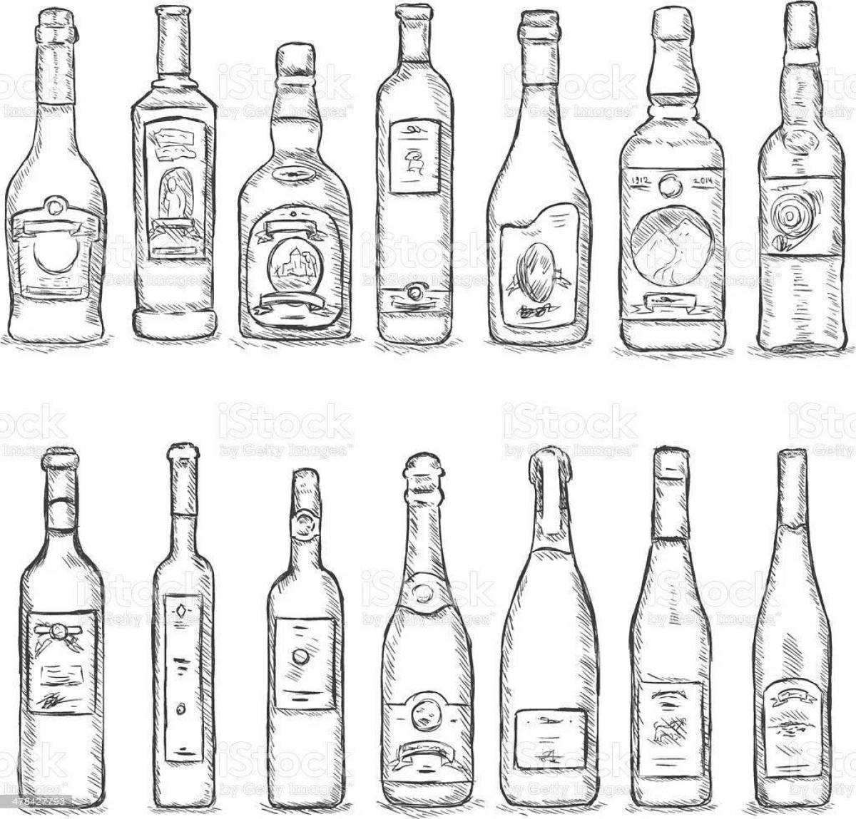 Colorful alcohol coloring page