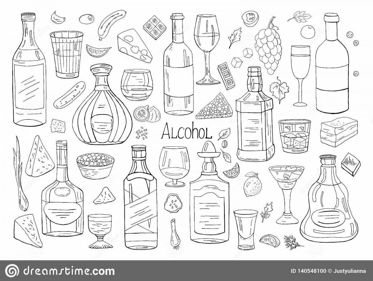 Bright alcohol coloring page