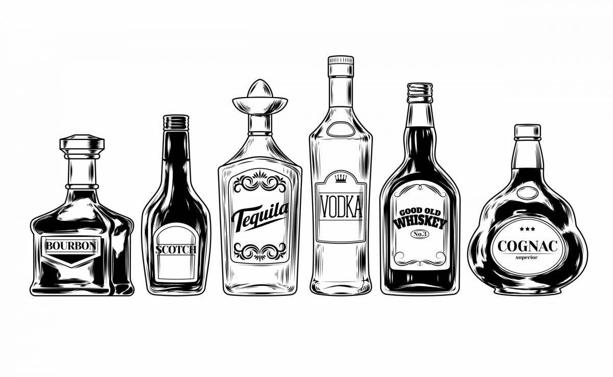 Glowing alcohol coloring page