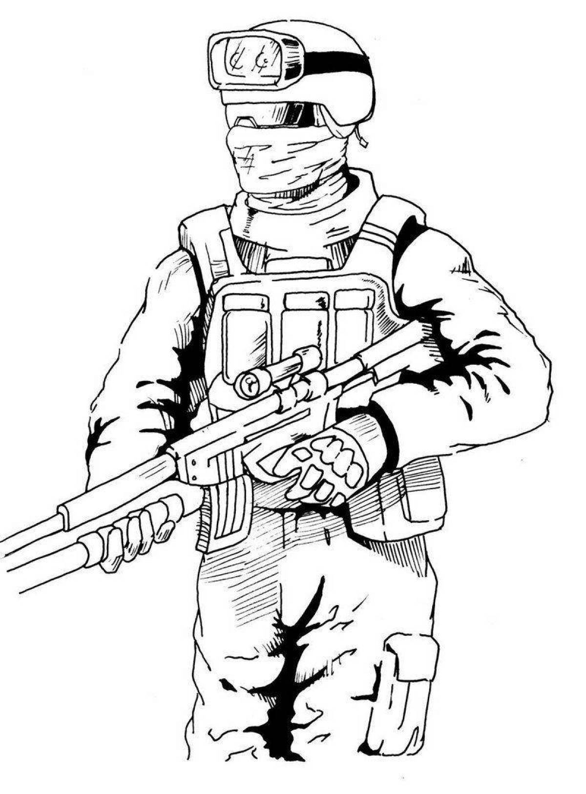 Commando coloring - cheeky