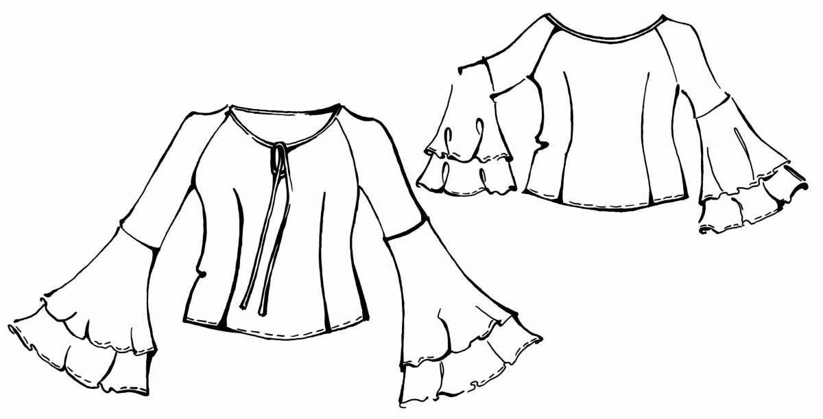 Раскраска шелковая блузка