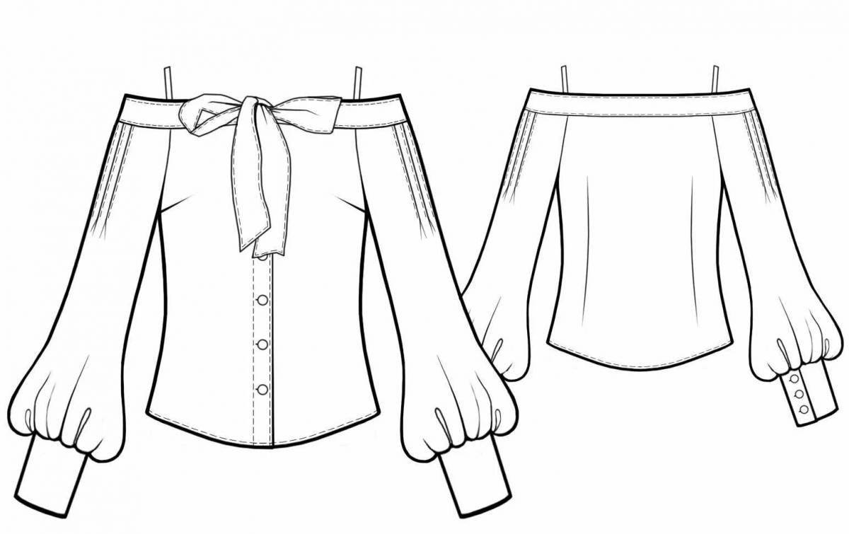 Раскраска Привлекательная блузка-раскраска