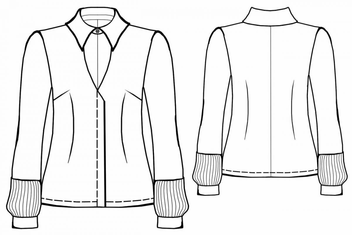 Подробная страница раскраски блузки