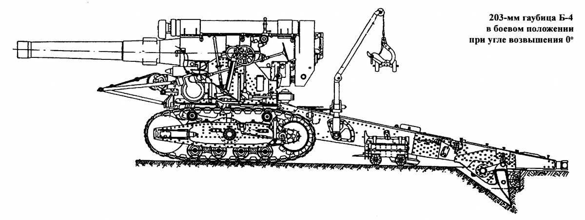Стильная раскраска гаубица