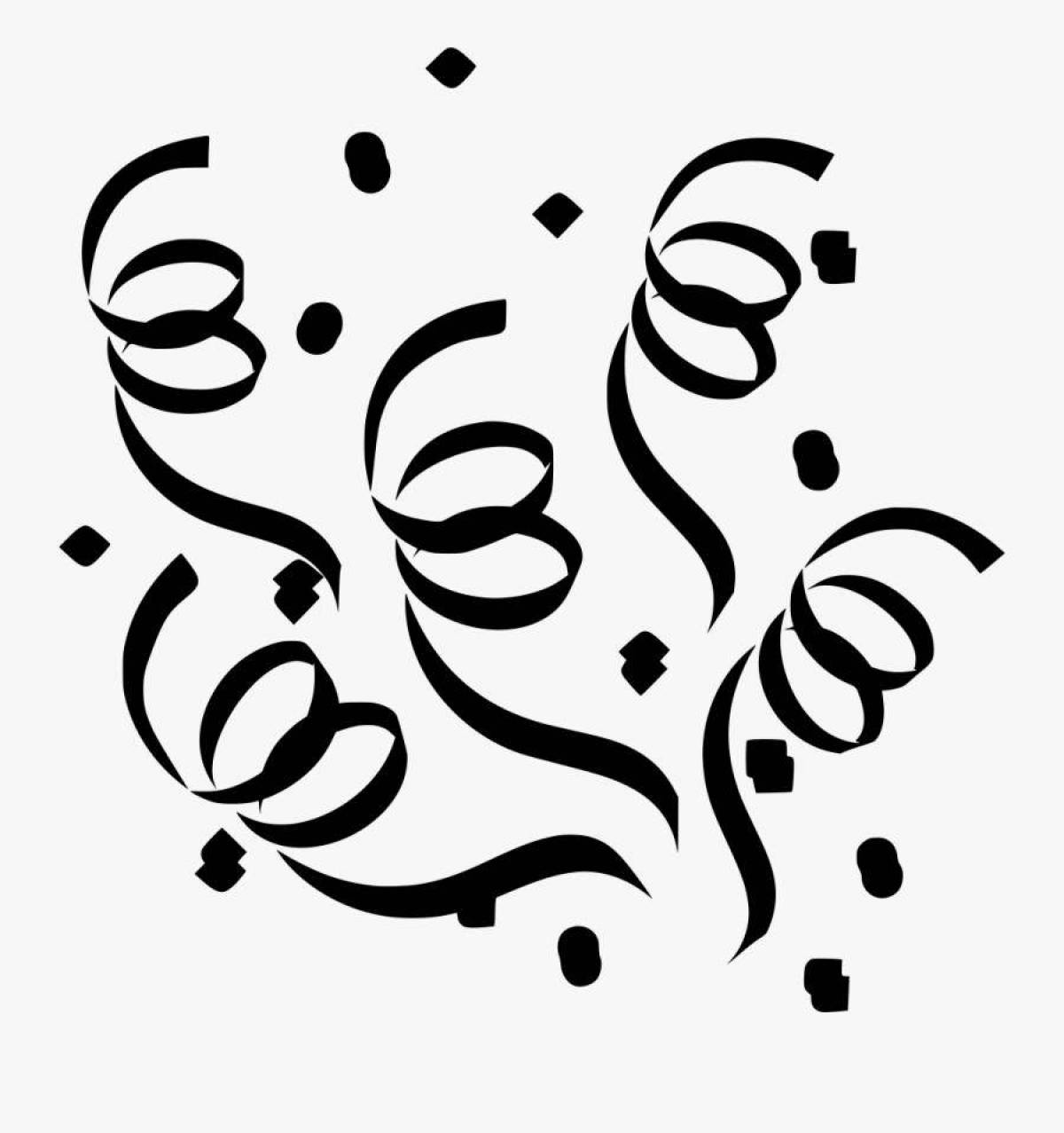 Раскраска Раскраска буйный конфетти