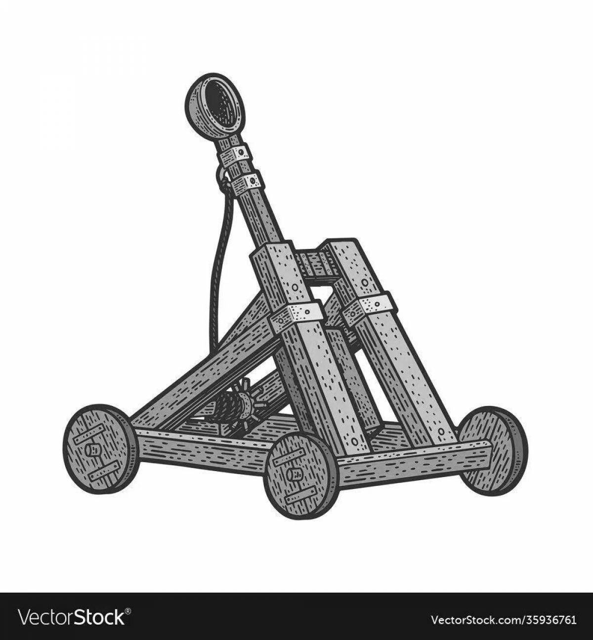 Artistic catapult coloring page