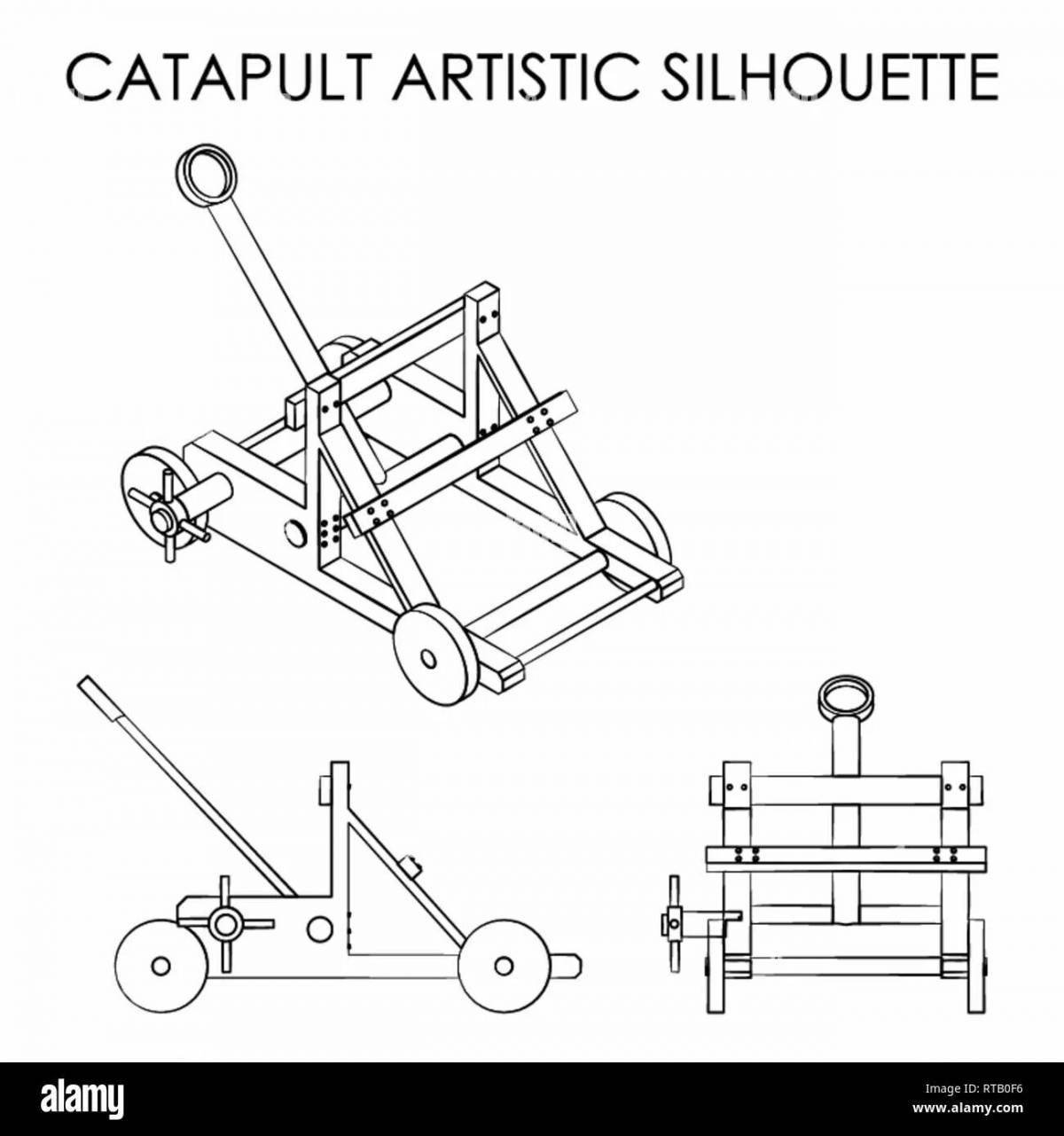 Attractive catapult coloring book