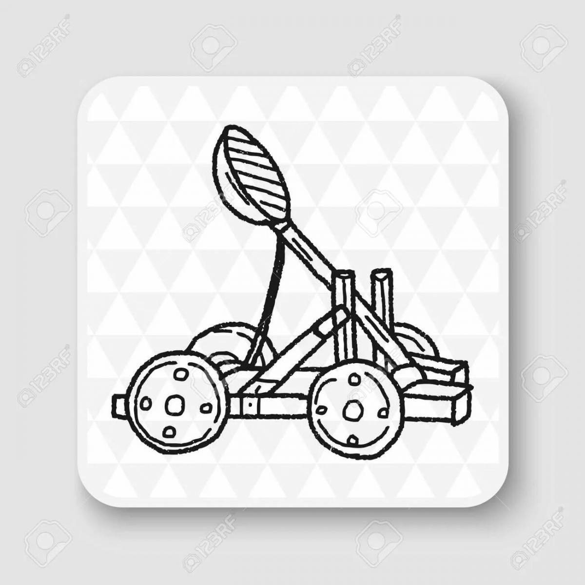 Tempting catapult coloring page
