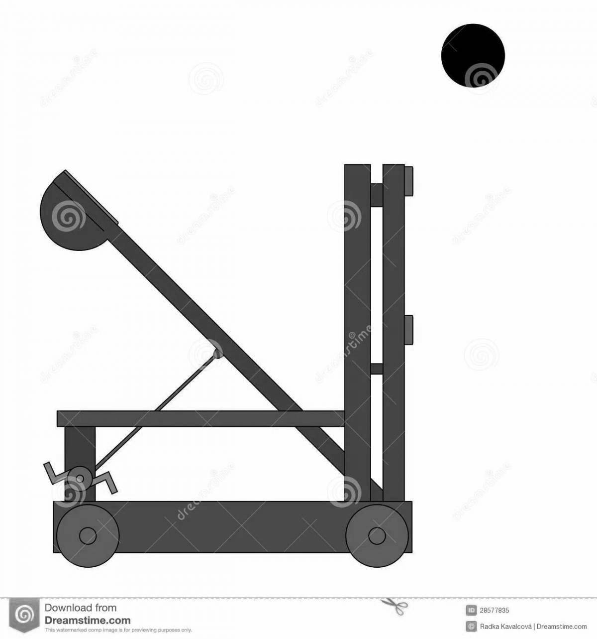 Очаровательная катапульта раскраска