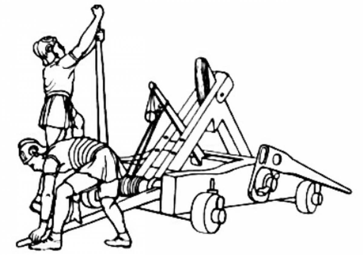 Coloring page exciting catapult