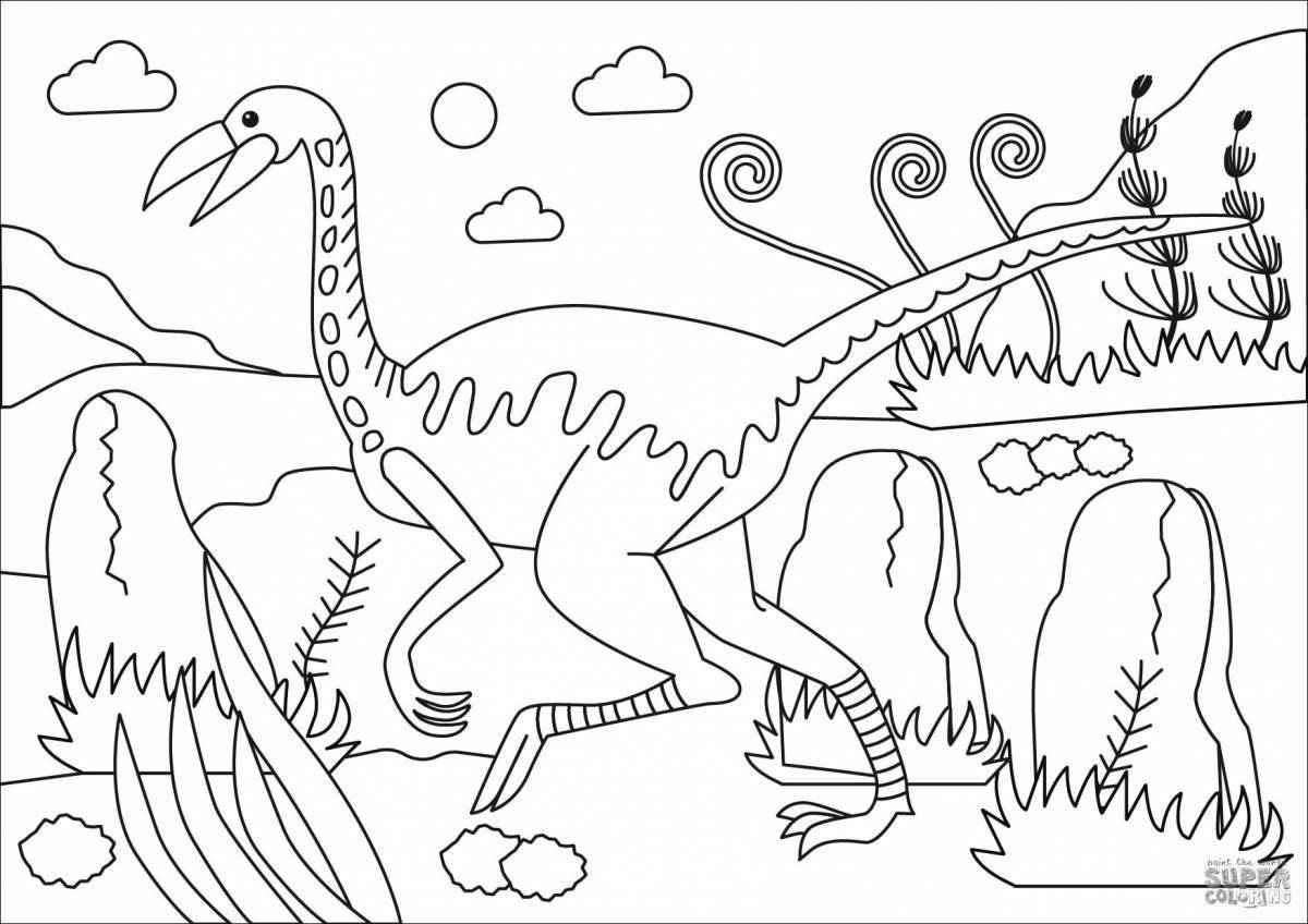 Fancy gallimimus coloring book