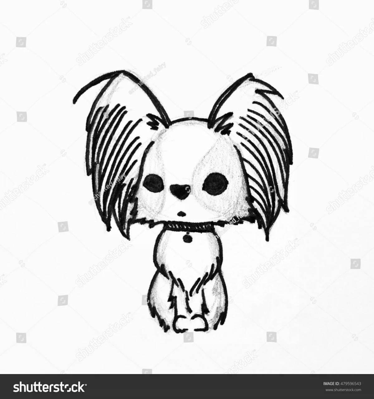 Charming papillon coloring page