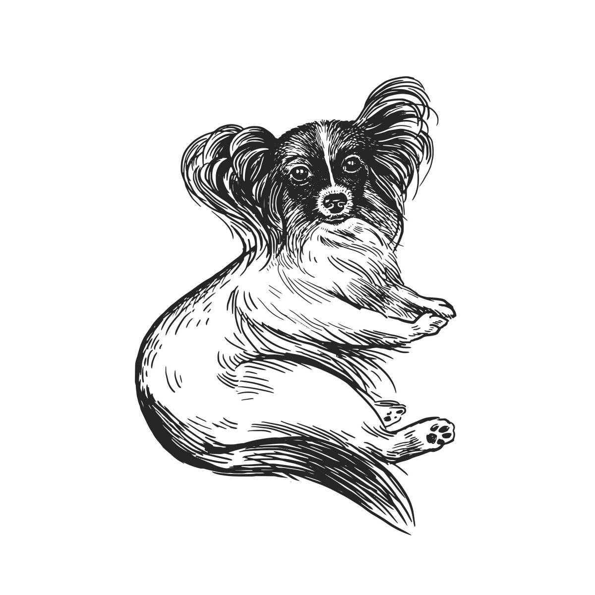 Coloring page playful papillon