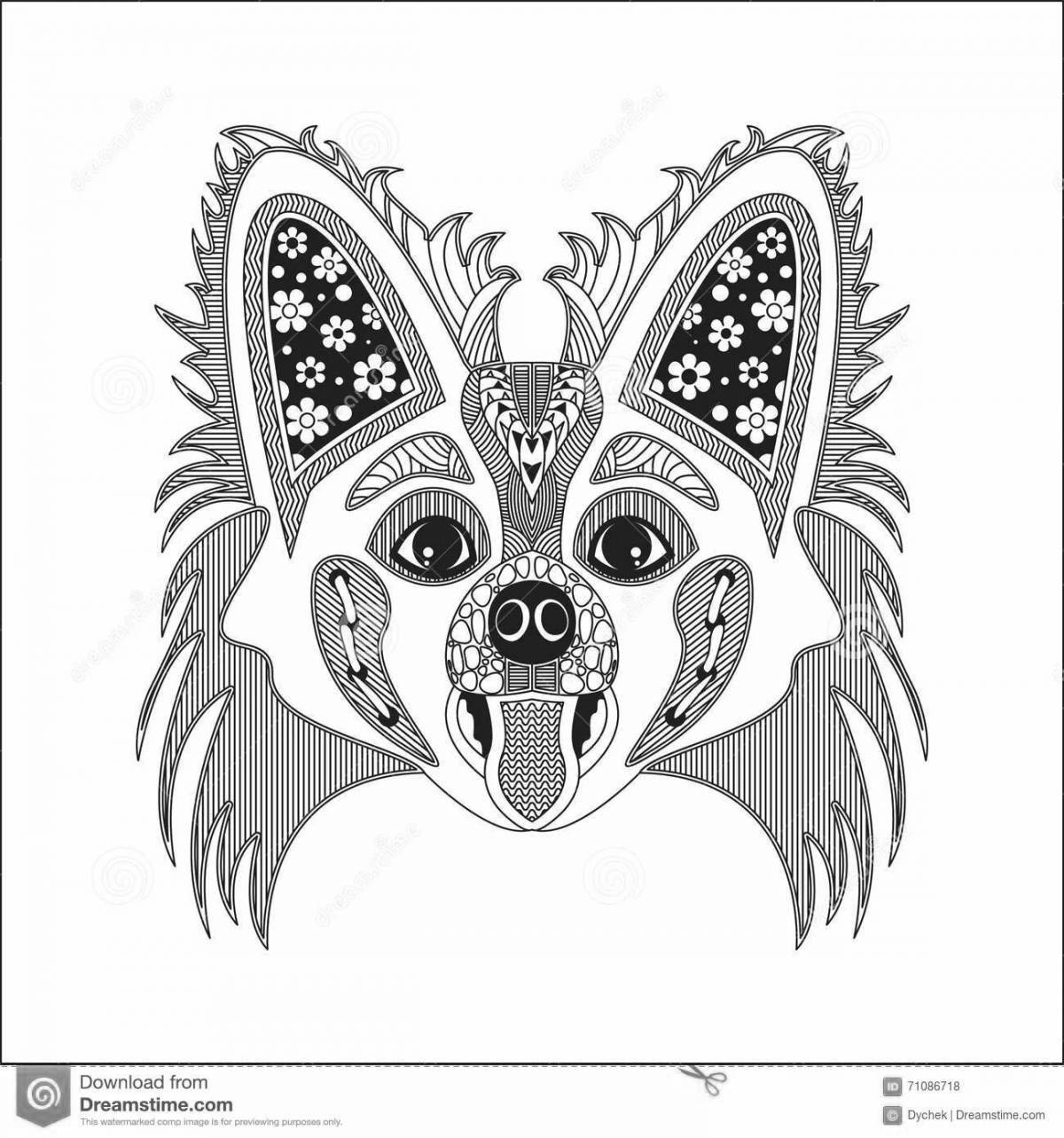 Rampant papillon coloring page