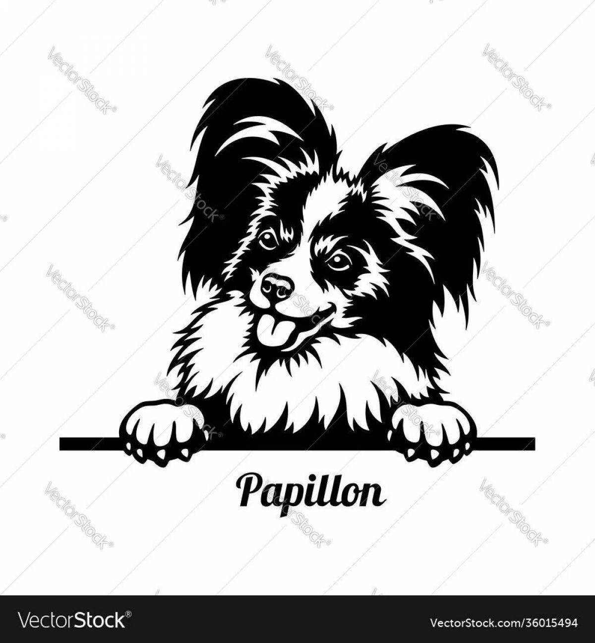 Animated papillon coloring page