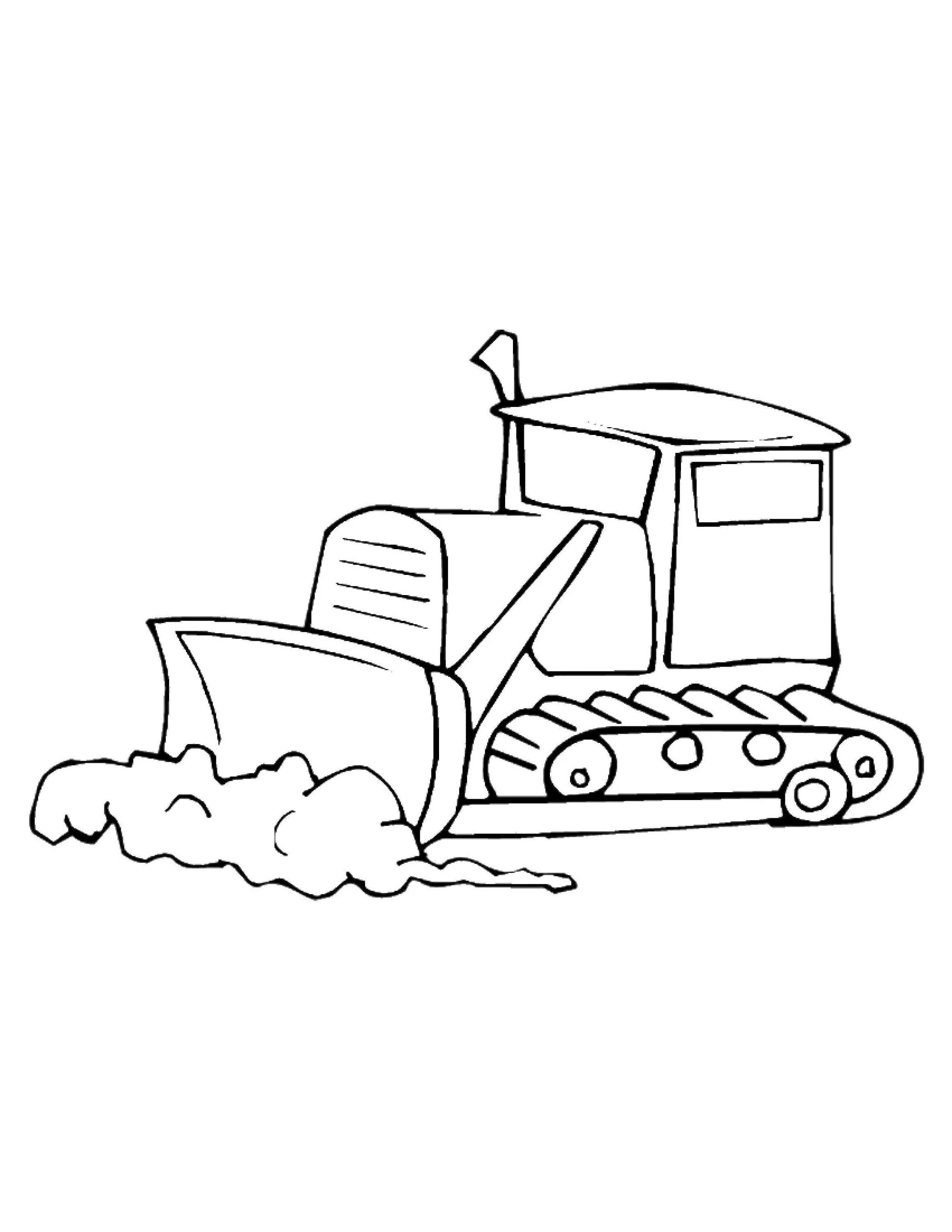 Intricate snowplow coloring page