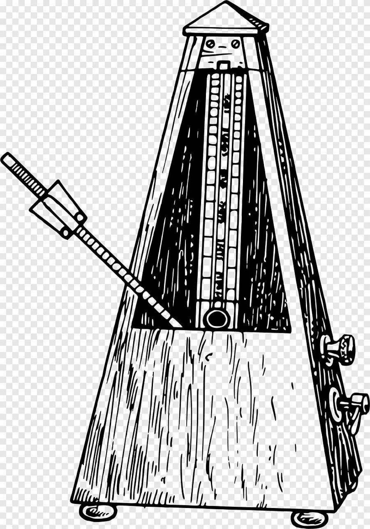 Colorful metronome coloring page