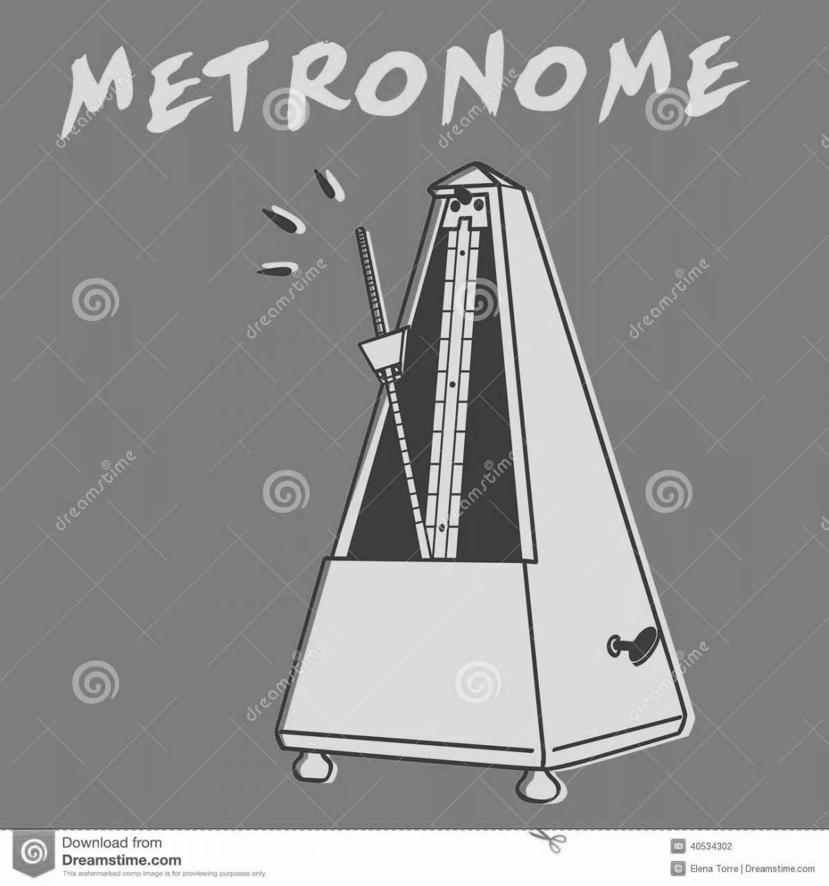 Playful metronome coloring page