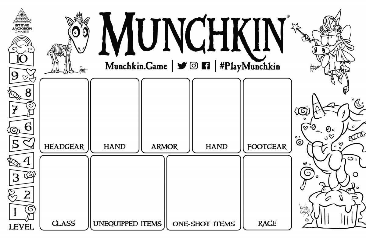 Colorful munchkin coloring page