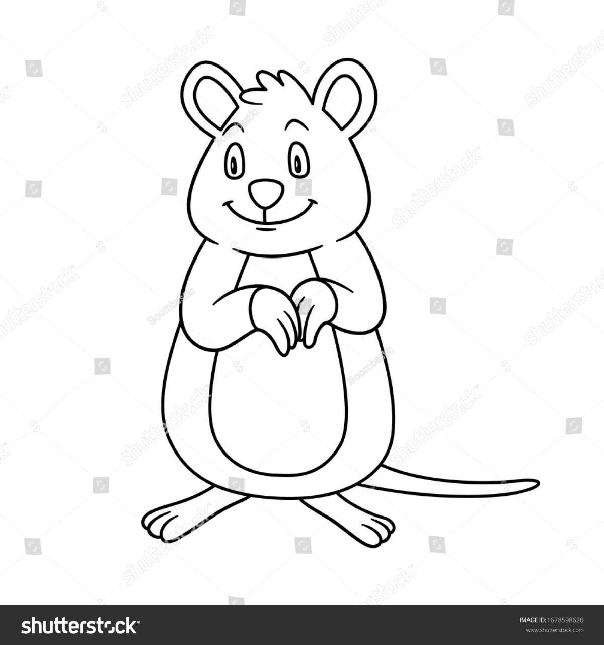 Joyful quokka coloring page