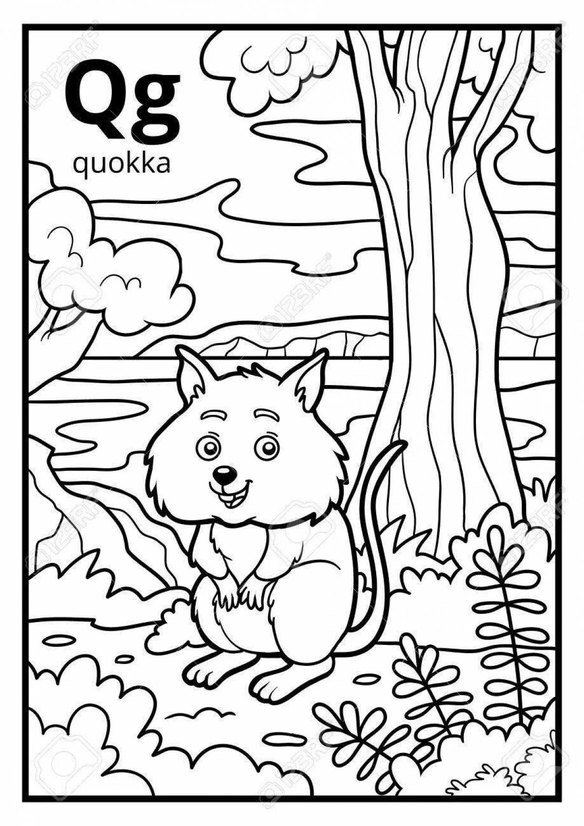 Adorable quokka coloring book
